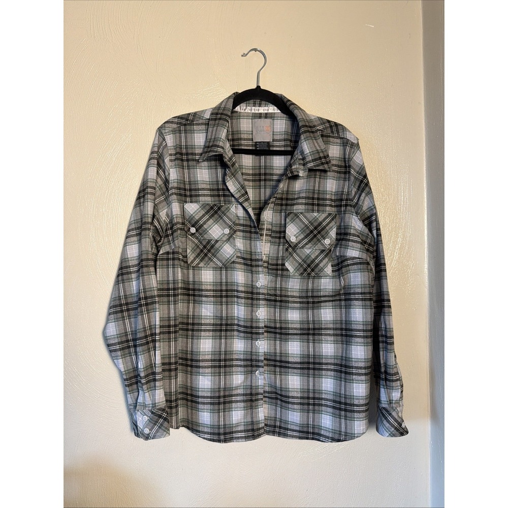 5.11 Tactical Flannel Shirt Plaid XL Gray Green Outdoors Hiking Utility Workwear